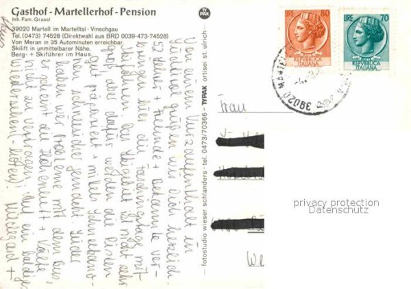 Martell Gasthof Martellerhof Pension Winterspor – Bild 2