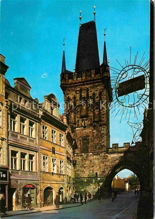 Praha Prahy Prague Kleinseitner Turm Karlsbrücke