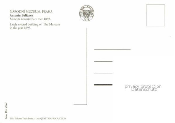Praha Prahy Prague Narodni Muzeum 19. Jhdt. Antonin Balsan – Bild 2