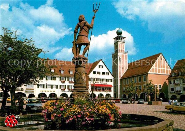Freudenstadt Marktplatz Neptunbrunnen Heilklimatisch