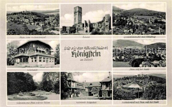 Koenigstein Taunus Panorama Ruine Gesamt mit Altkönig Kurh