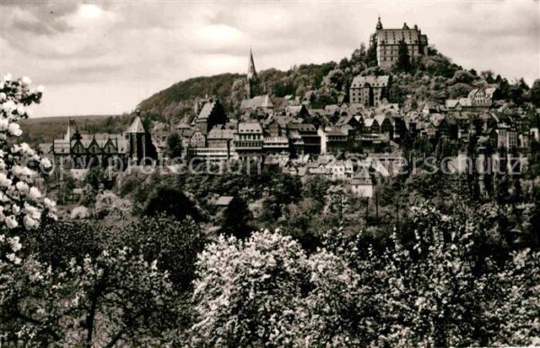 Marburg Lahn Stadtblick mit Schloss