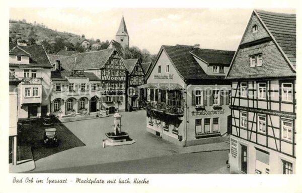 Bad Orb Marktplatz mit Kath Kirche