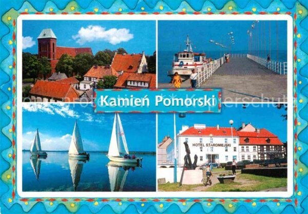 Kamien Pomorski Kirche Pier Segelboote Hotel Staromiejs