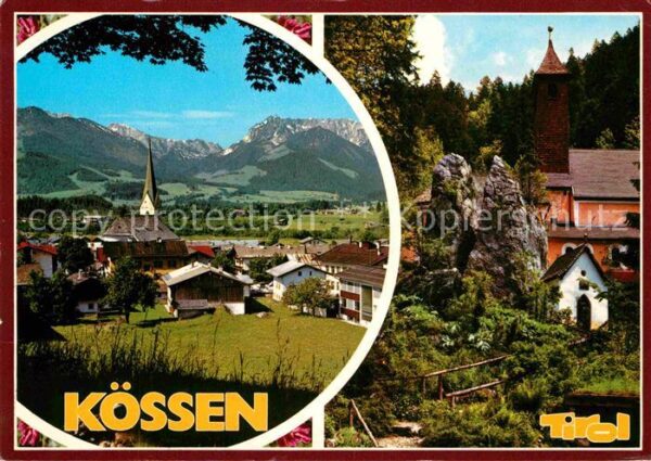 Koessen Tirol mit Wildem Kaiser Wallfahrtskirche Klob