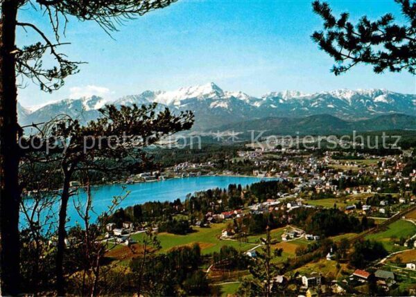 Velden Woerthersee Panorama mit Mittagskogel und Julische