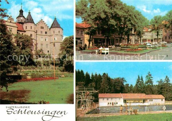Schleusingen Schloss Bertholdsburg Markt Schwimmbad