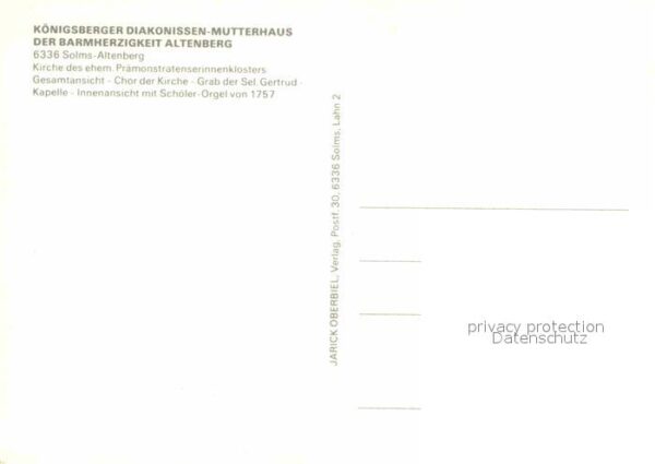 Solms Lahn Königsberger Diakonissen Mutterhaus Alt – Bild 2