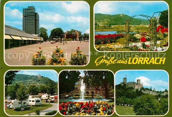 Loerrach Teilansichten Camping Brunnen Burgruine