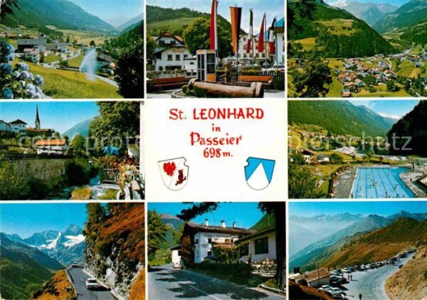 St Leonhard Passeier Panorama Teilansichten Schwimmbad Bergs