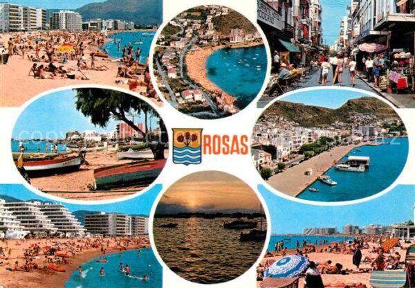Rosas Costa Brava Cataluna Strandpartien Ortsmotive Promenade
