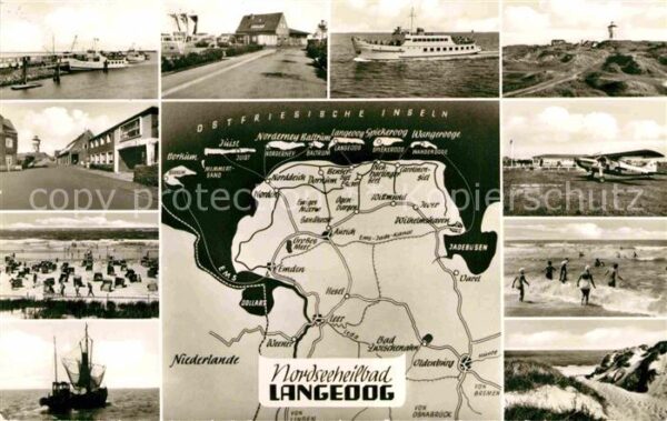 Langeoog Nordseebad Strand Anlegestelle Personenschiff Kutt