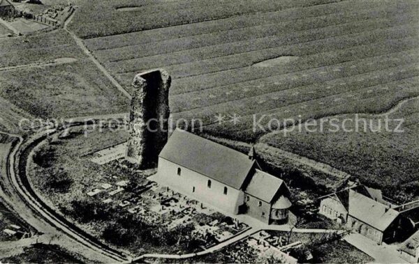 Pellworm Fliegeraufnahme Alte Kirche