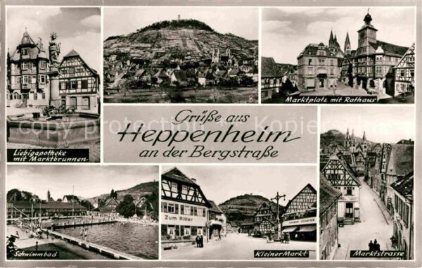Heppenheim Bergstrasse Liebigapotheke Marktbrunnen Schwimmbad