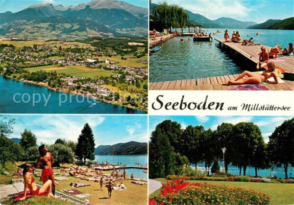Seeboden Millstaettersee Fliegeraufnahme Strandbad Park