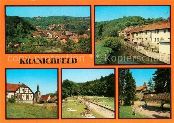 Kranichfeld Oberschloss Ilm Teilansicht Freibad Nie