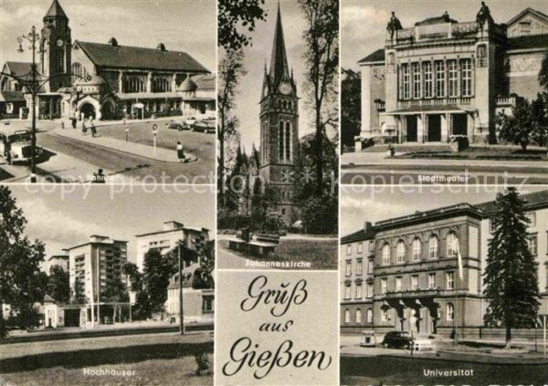 Giessen Lahn Bahnhof Hochhäuser Universität Stadtthe