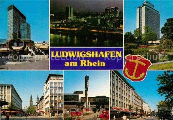 Ludwigshafen Rhein Rathaus Center Rheinhafen BASF Hochhaus