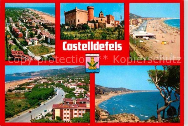 Castelldefels Panorama Strand Burg