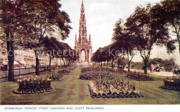 Edinburgh Scotland Princess Street Gardens and Scott Monum