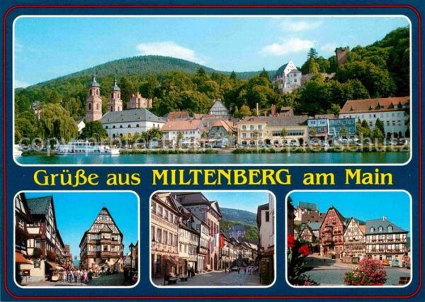 Miltenberg Main Mainpartie und Fachwerkhäuser