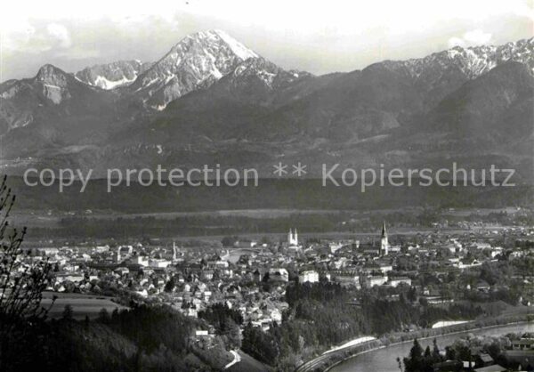 Villach Kaernten Draustadt Fliegeraufnahme mit Mittagsko