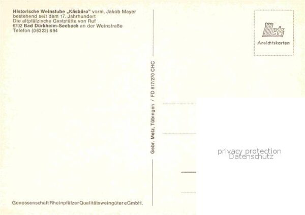 Seebach Bad Duerkheim Historische Weinstube Käsbüro – Bild 2