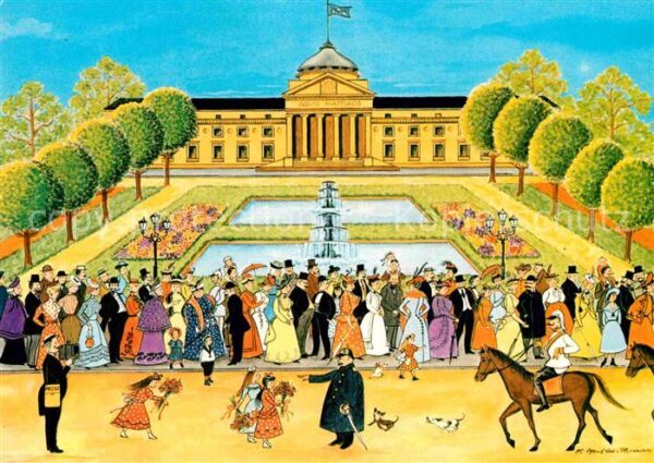 Wiesbaden Kurhaus Künstlerkarte H. Pfeiffer