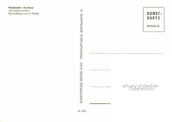 Wiesbaden Kurhaus Künstlerkarte H. Pfeiffer – Bild 2