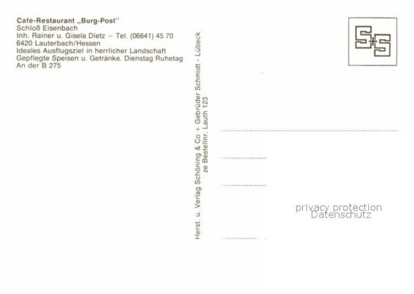 Lauterbach Hessen Restaurant Cafe Burg Post Schloß Eisena – Bild 2