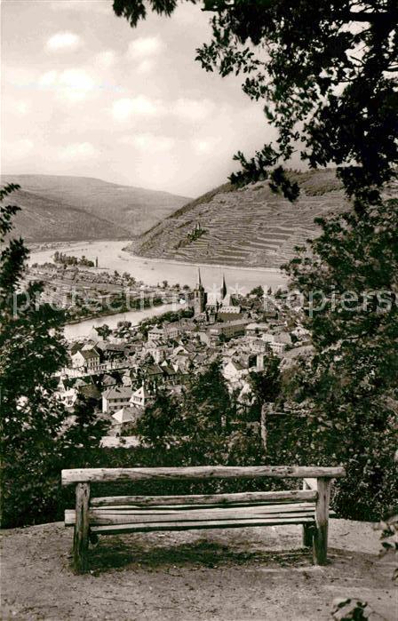 Bingen Rhein Panorama mit Blick auf Ruine Ehrenfels