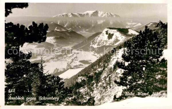 Hohe Wand Panorama Ausblick gegen Schneeberg