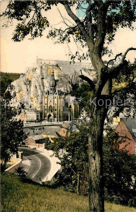 Dinant Wallonie Ansicht mit Kathedrale und Festung