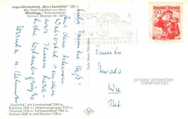 Hirschegg Kleinwalsertal Vorarlberg Jugendferienheim Haus Sonnblick Alpenpa – Bild 2