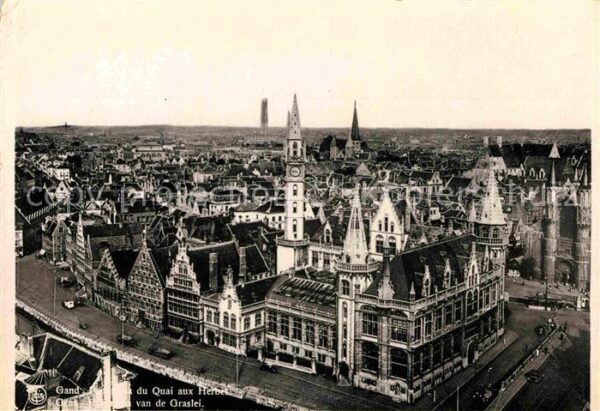 Gand Belgien Panorama du Quai aux Herbes vue aerienn