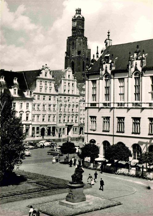 Wroclaw Rynek Marktplatz Denkmal Kirchturm