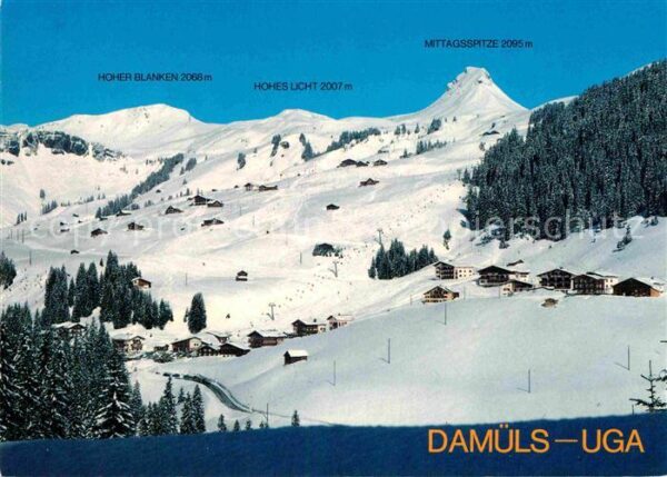 Damuels Vorarlberg Skigebiet Uga mit Mittagspitze Bregenze