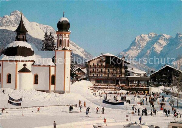 Seefeld Tirol Seekirchl gegen Wetterstein und Karwend