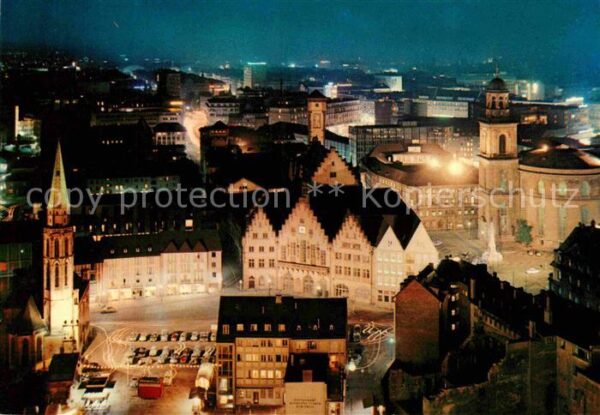 Frankfurt Main Römerberg mit Römer Nikolai Kirche und