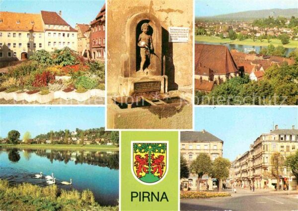 Pirna Erlenpeterbrunnen Blick vom Sonnenstein