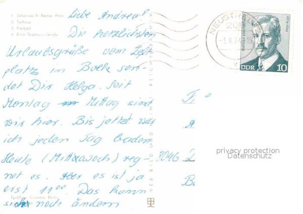 Mirow Joh R Becher Platz Torhaus Freibad Thäl – Bild 2