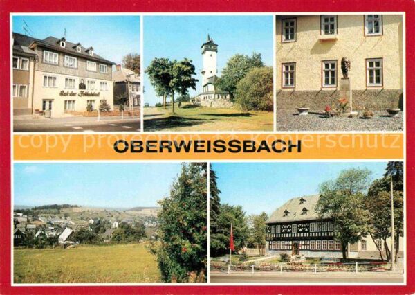 Oberweissbach Rathaus Fröbelturm Fröbeldenkmal Panora