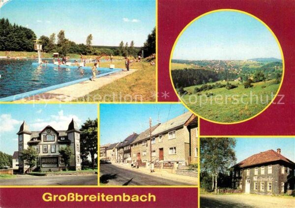 Grossbreitenbach Thueringen Freibad Panorama Betriebsferienheim Hoh