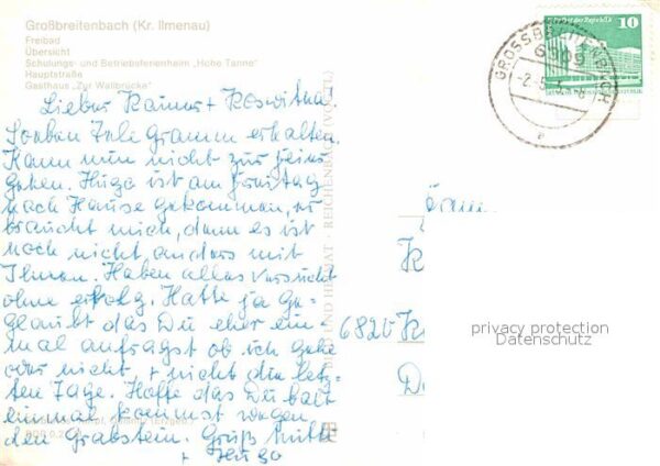 Grossbreitenbach Thueringen Freibad Panorama Betriebsferienheim Hoh – Bild 2