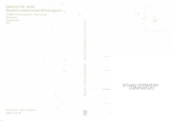 Oberhof Thueringen FDGB Erholungsheim Rennsteig Empfang Sp – Bild 2