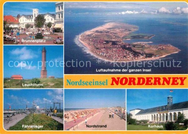 Norderney Nordseebad Fliegeraufnahme Brunnenplatz Leuchtturm