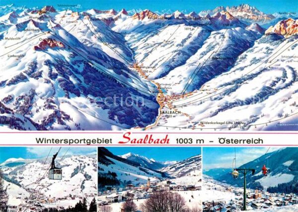 Saalbach-Hinterglemm Panorama Wintersportgebiet Kabinenbahn