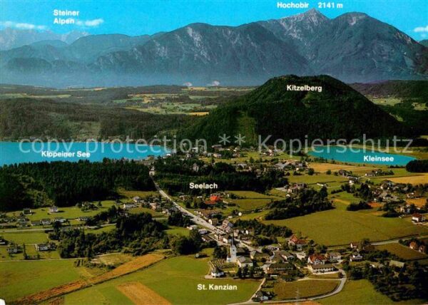 St Kanzian Klopeiner See mit Hochobir und Steiner Alpen Fliegera