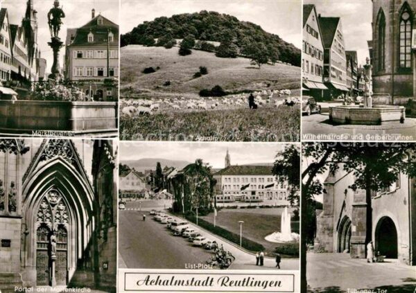 Reutlingen BW Marktbrunnen Wilhelmstrasse Gerberbrunn