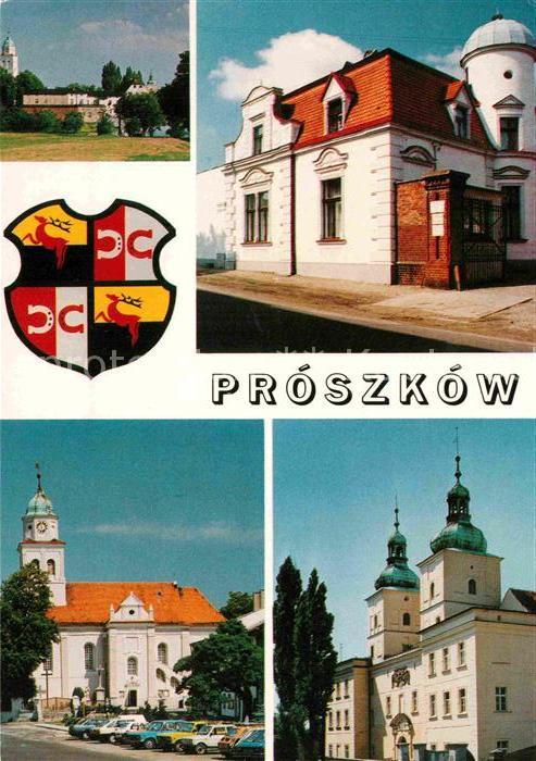 Proskau Proszkow Kamieniczka Kosciol Sw. Jerzego Zamek P